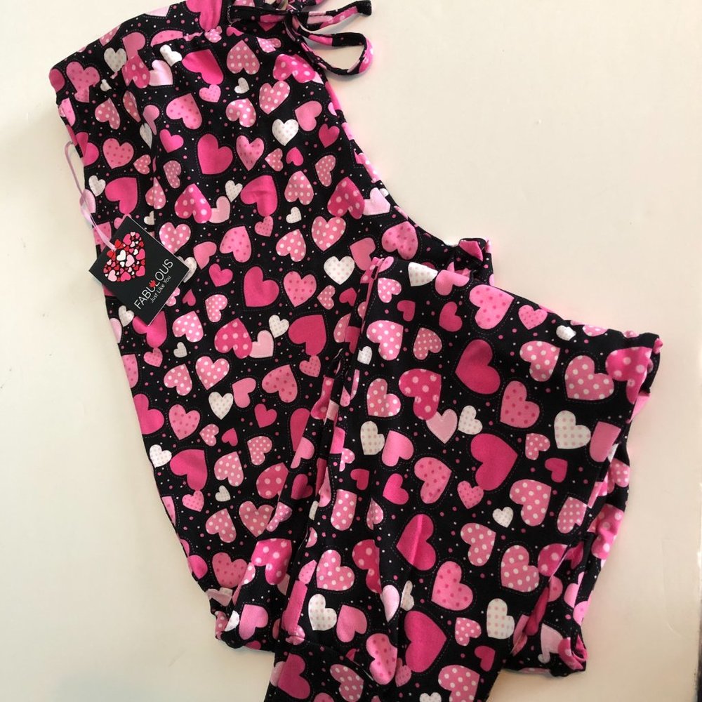 FABULOUS Valentine "Heart" Pajama Sleep Pant NWT Size S/P - Picture 2 of 5